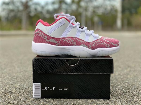 

2019 11 low wmns pink snakeskin men basketball shoes ah7860-106 white real carbon fiber girl sports shoes sneakers 7-13, White;red