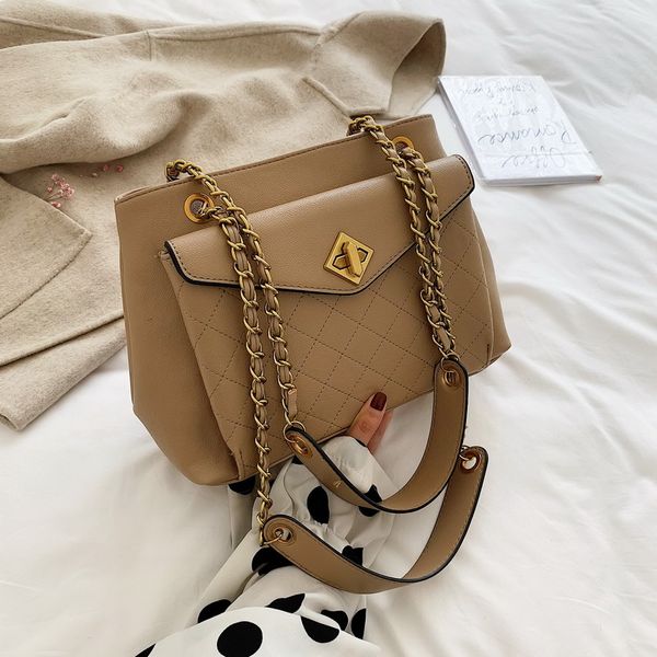 

2019 new fashion women bags pu shoulder messenger bag car stitch turn lock leisure chain ladies bag handbag