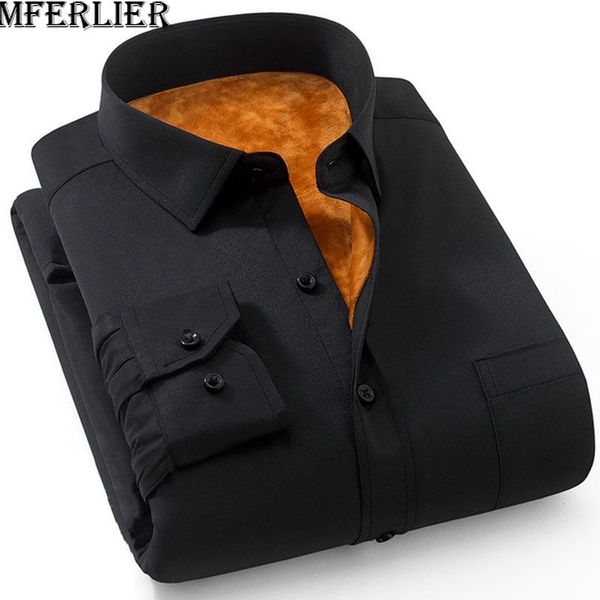 

mferlier winter autumn men shirts 5xl 6xl 7xl 8xl 9xl plus size long sleeve casual keep warm large size shirts men 8 colors, White;black