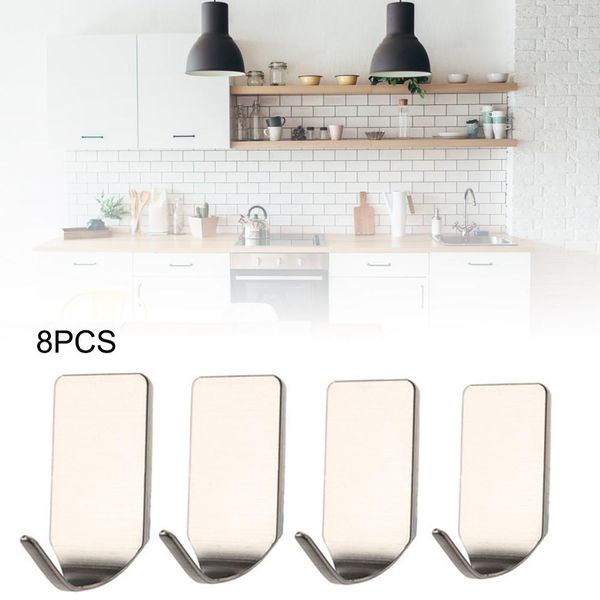 2019 Strong Adhesive Hook Wall Door Sticky Hanger 304 Stainless Steel Sticky Hooks Hook Key Rack Garage Kitchen Storage From Blithenice 34 9