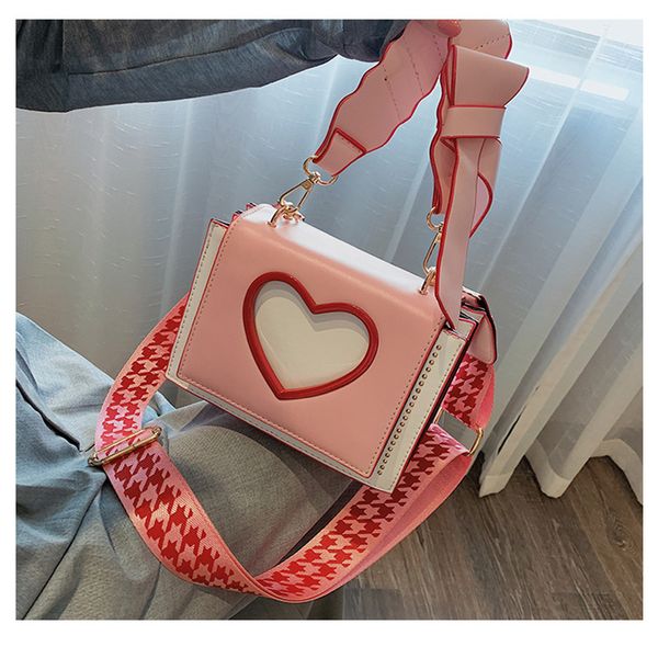 

litthing 2019 pu leather women brand designer small bag sweet pink cross body bags 2019 fashion wide strap shoulder bag