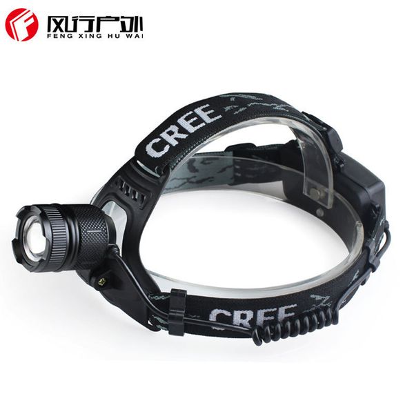 

v17 t6 rotating zoom light headlights led high light long s 18650 charge work generation hair