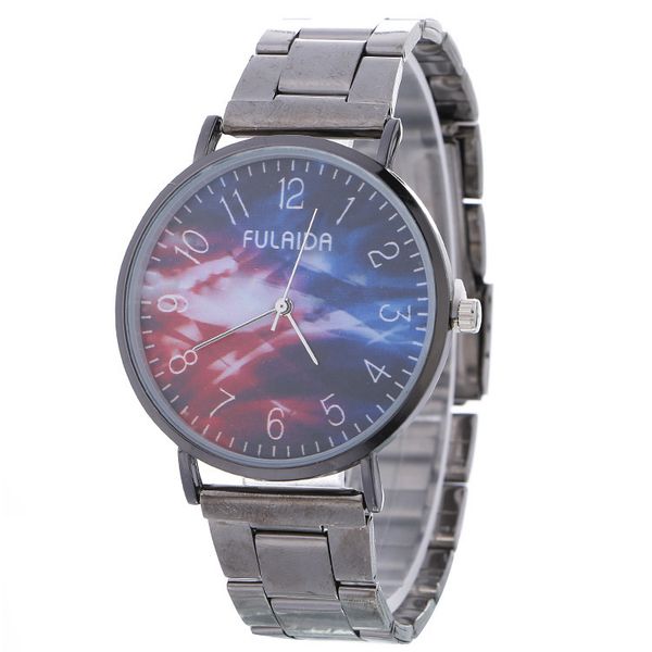 

wish selling explosive retro-alloy steel belt bracelet watch women's high-end star pattern fashion watch, Slivery;brown