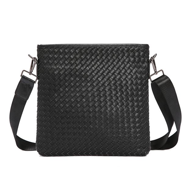 

fashion sling bag men cross body bags handmade weave pu leather messenger bag