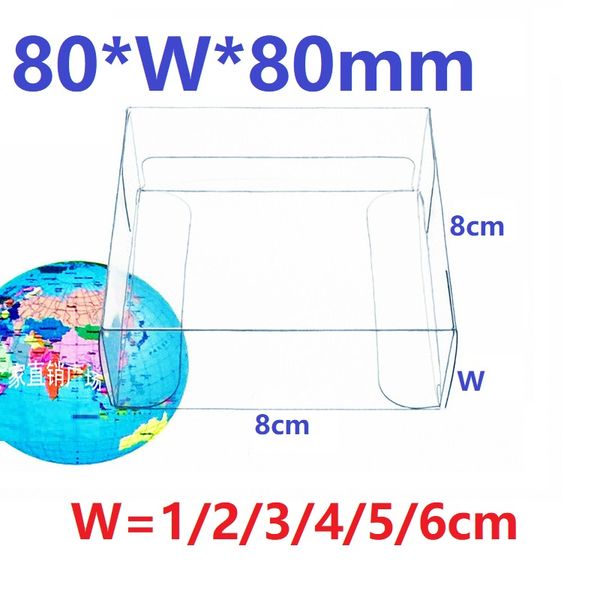 

8 * w * 8см clear square пвх box прозрачный пластиковые коробки wedding коробка конфет для вечеринок продукты diaplay упаковка подарок