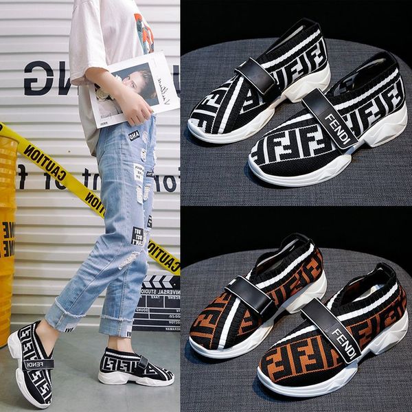 

женские носки кроссовки 2 цвета дизайнерская обувь speed ​​trainer дышащие мокасины эластичные вязаные повседневные носки bjy724, Black;red