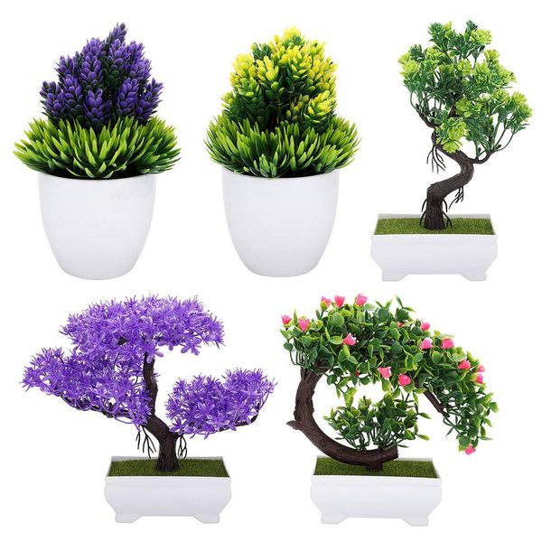 

artificial bonsai fake blossom flower potted plant home office decor flower home christmas decor bonsai gift