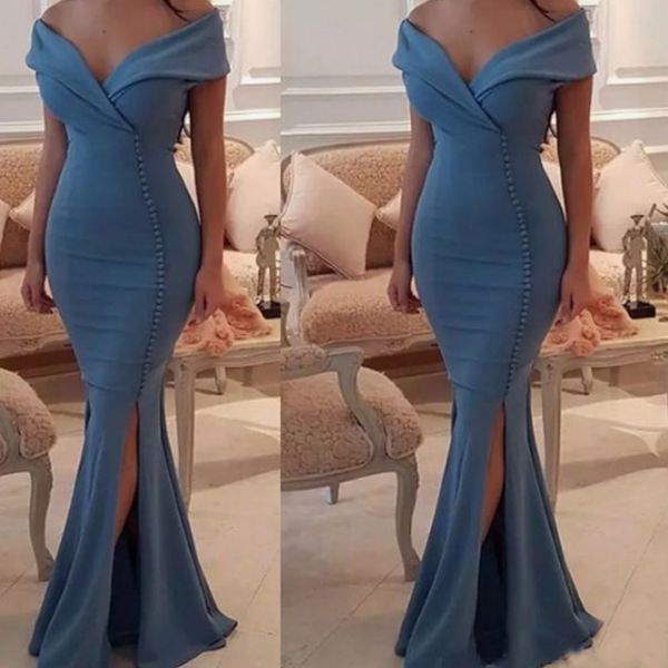 

mermaid evening dresses v neck high side split zipper formal party gowns robe de soiree, Black;red