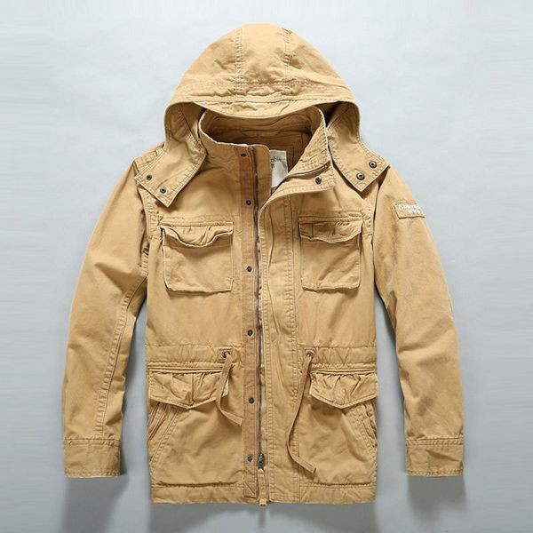 

2019 new style washing men's work clothes coat cotton hooded casual jacket plus-sized menswear long-sleeved upper garment, Black;brown
