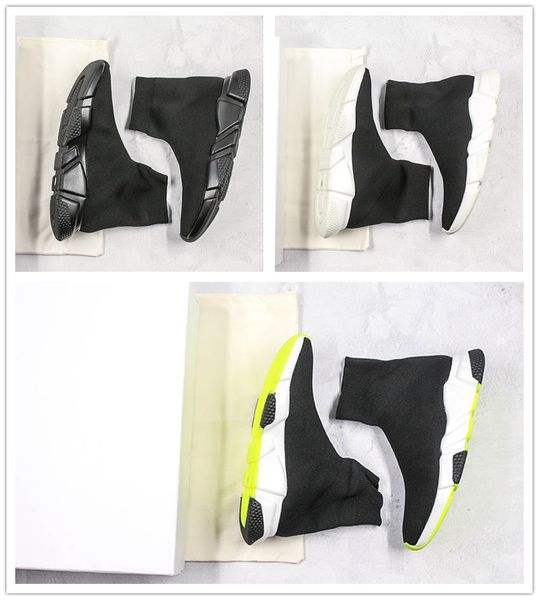

speed low trainer paris speed knitted socks shoes triple s triple black men women race runners slip-on casual shoes boots with box