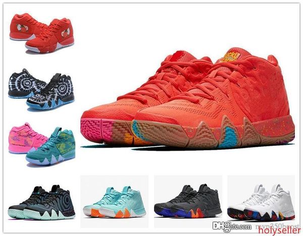 

4s kyrie iv lucky charms men basketball shoes irving 4 confetti color green designer trainers sneakers size 40-46