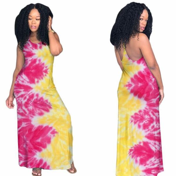 

Women Bohemian Dresses Summer Spaghetti Strap Long Dress Casual Loose Fashion Clothing