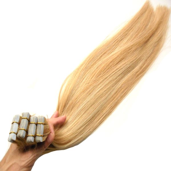 Remy-Haar, 2,5 g pro Stück, 200 g, 100 % echte Remy-Echthaarverlängerung, 80 Stück, platinblond, Tape-in-Haarverlängerung
