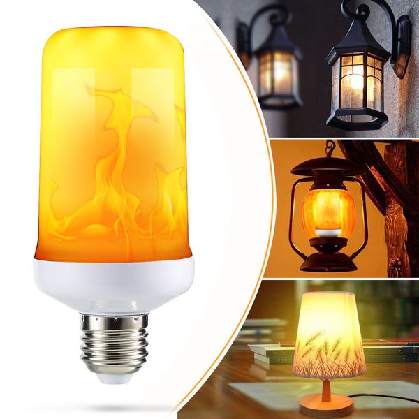 

creative 3 modes+gravity sensor flame lights e27 e26 e14 led flame effect fire light bulb 7w flickering emulation decor lamp