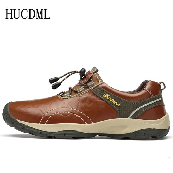

hucdml 2019 spring/autumn manual mens shoes breathable comfortable outdoor casual mens shoes goog quality lace-up men's sneakers, Black