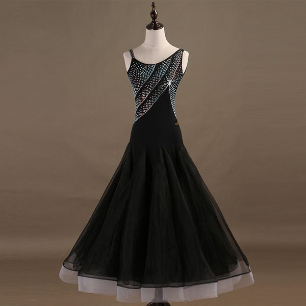 

ballroom competition dance dresses women standard modern dancing skirt waltz ballroom dancing dress, Black;red