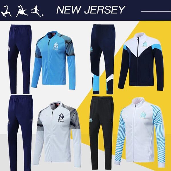

2019 olympique de marseille tracksuit soccer jacket maillot de foot 19/20 payet balotelli thauvin om football jacket full zipper tracksuit, Black