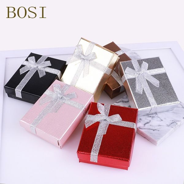 

box engagement ring for earrings necklace bow square jewelry organizer display gift holder red white navy new black red gold
