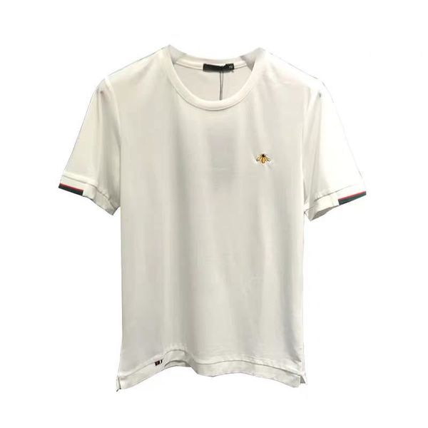 

fashion mens t-shirt designer bee embroidery luxury style breathable comfort soft t-shirt 3 color size m-4xl, White;black