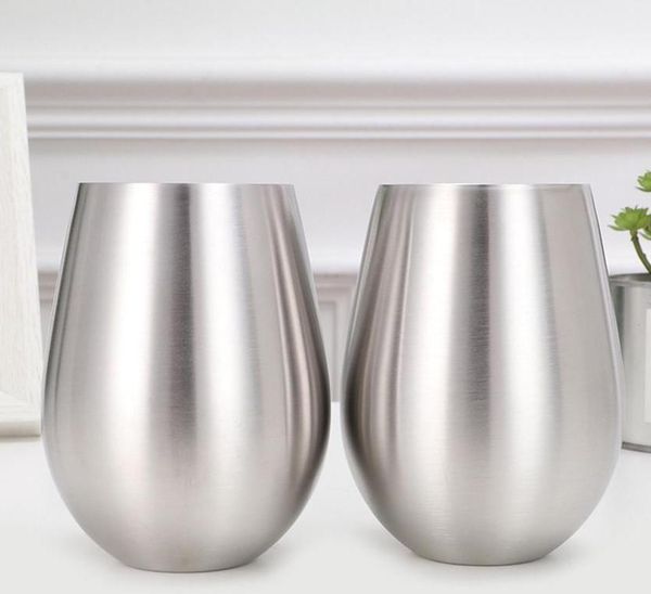 

18oz wine tumbler egg tumbler stemless stainless steel beer cup travel coffee mug single layer mug mma2549a-13