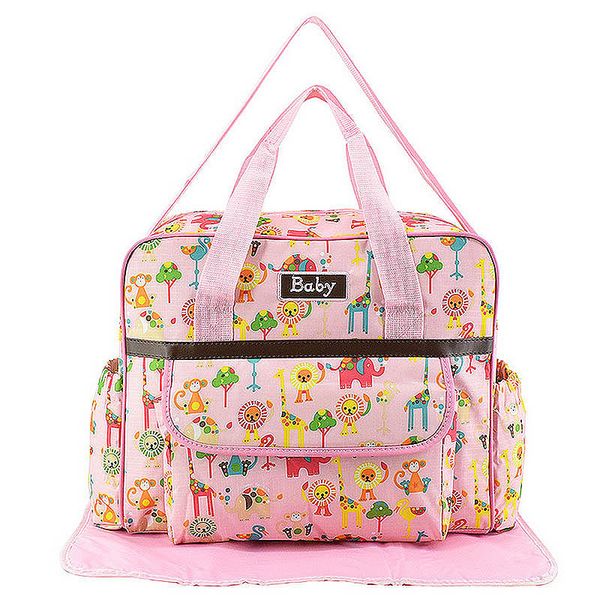 

cartoon pattern waterproof pvc mummy bag multi-pocket baby nappy diaper bag stroller zipper handbag baby nursing bag sale