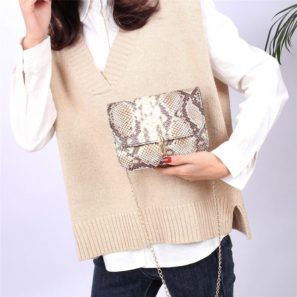 

women serpentine printing tote hasp messenger bag handbag shoulder bag fashion small crossbody bags for women 2019 mini pack
