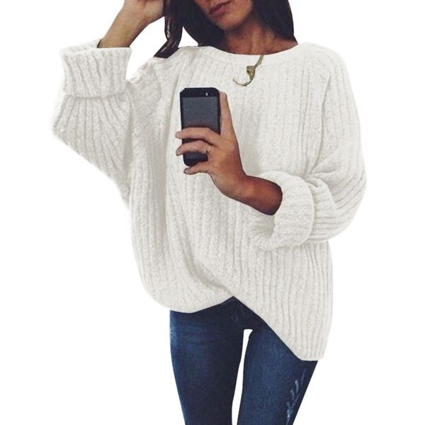 

oeak 2019 autumn winter women sweaters pullovers korean style long sleeve casual women sweater loose solid knitted sweter mujer, White;black