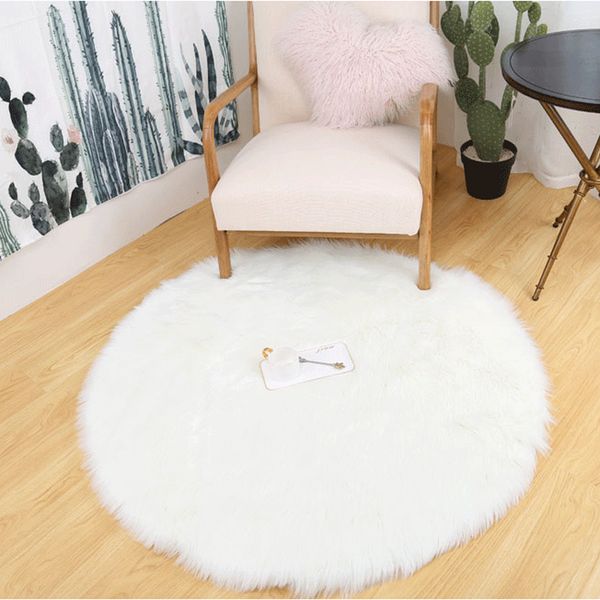 

beautiful artificial sheepskin rug round arts soft bedroom wool carpet hairy carpet living room chairs bed sofas table