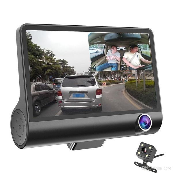 

3 cameras car dvr 4 inch ips dash cam three-way high-speed full hd 1080p driving dvrs dual lens special recorder for travel