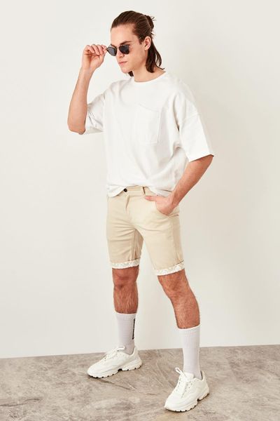 

trendyol бежевй мђжкие оѬ-вине ножки printed smart-casual, White;black
