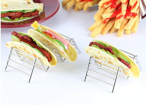 

faroot 4 size stainless steel taco holder taco stand mexican food rack shells 1-4 slots