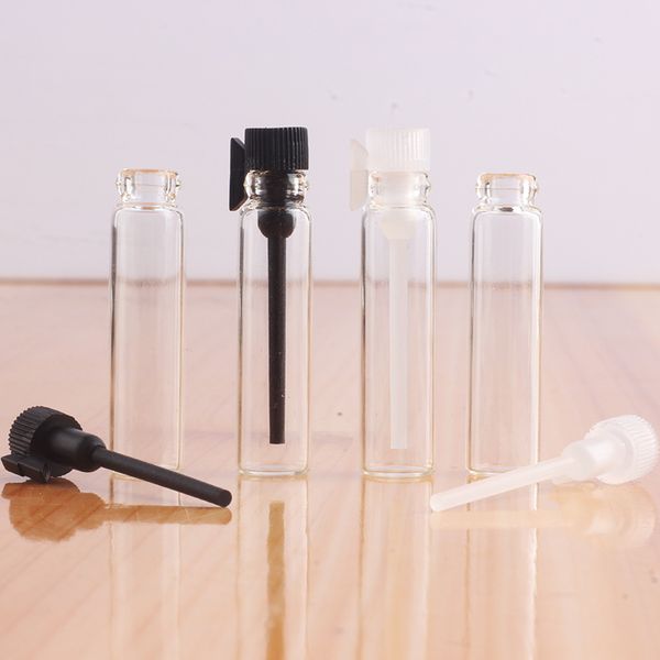 3000 pçs / lote 1 ml 2 ml Mini vidro amostra frascos de perfume por atacado vazio Parfum frascos de óleo essencial para o viajante