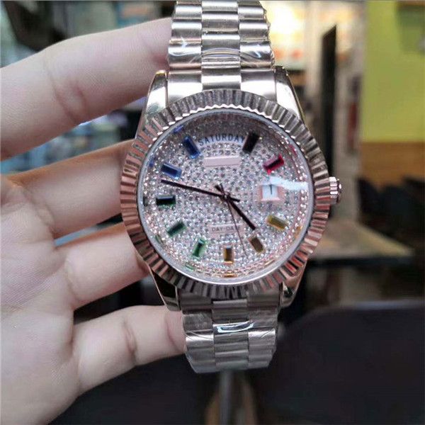 

горячие алмазов часы женщины роскошь движение леди часы дамы платье женщина складные пряжки розового золота наручные часы auyomatic кварцевы, Slivery;brown