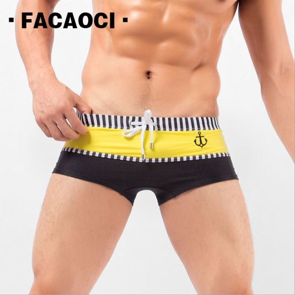 Moda Masculino Beach Swimsuit Homens Quick Seco Boxer Briefs Criativo Design Swim Suits Boxer Shorts Maillot de Bain Banhando Wear Free Shipp