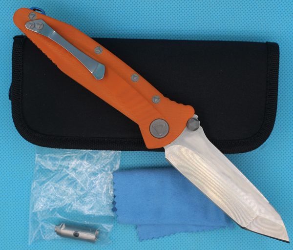 Coltello pieghevole Orange Delta Force Survival di alta qualità D2 Satin Tanto Blade Cuscinetto a sfera Coltelli tattici da campeggio all'aperto