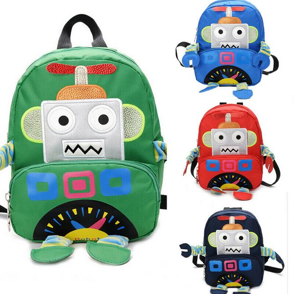 

pudcoco baby cartoon robot school bag backpack large capacity rucksack for boys girls kids children gifts