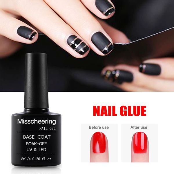 

nair art oat seal glue uv led oat coat seal tempered glass nail glossy hb88, Red;pink