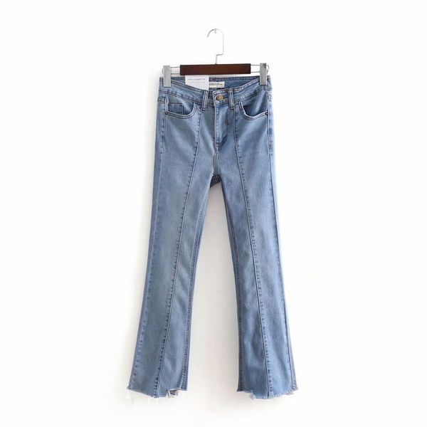 

spring and summer high waist jeans women's ninth pants korean-style elasticity slimming loose-fit jeans frayed jeans women's, Black