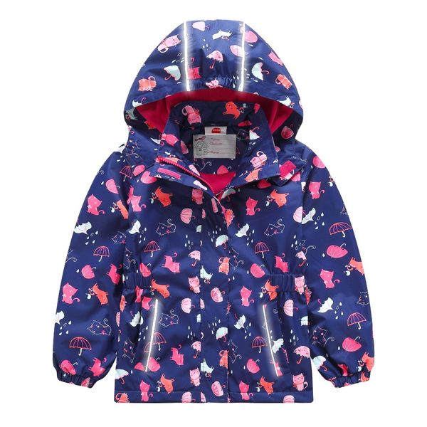 

waterproof windproof baby girls jackets child coat children outerwear warm polar fleece for 3-12 t spring autumn, Blue;gray