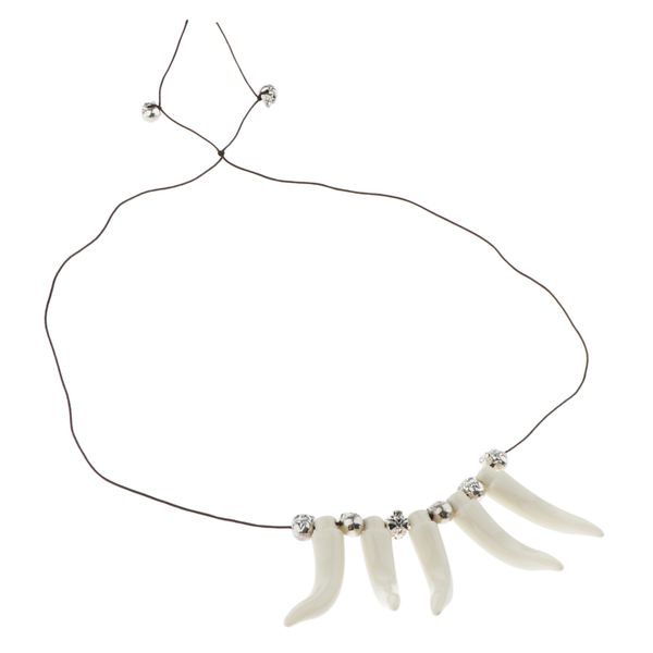 

indian style skeleton necklace chain choker cosplay wedding jewelry, Silver