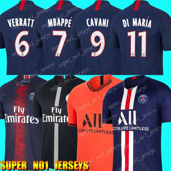 

PSG 6 Verratti tops 7 Mbappé shirt 9 Cavani soccer jerseys Di María home 2019/20 Maillots de foot Paris MBAPPE saint germain jersey