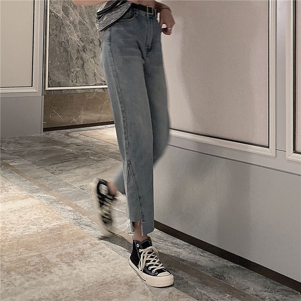 

blue gray women's tailored waist and hip princess jeans bk1242