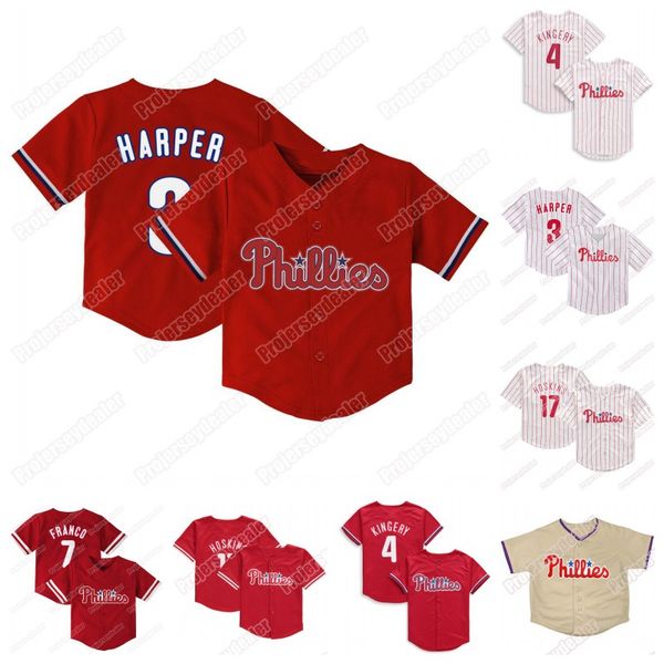 

Infant Toddler baby 3 Harper Rhys Hoskins Phillies JT Realmuto Andrew Jean Segura Odubel Herrera Scott Kingery Maikel Franco Baseball Jersey