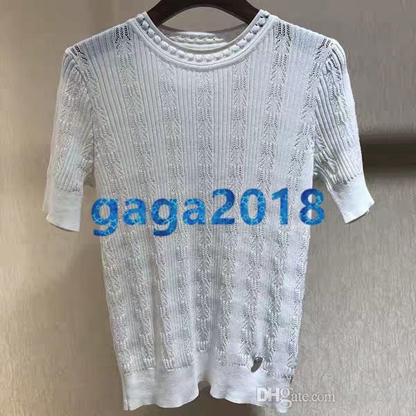 

high end женщины девушки рубашка без рукавов лето круглый вырез полые тройники ледяной шелк с одной пуговицей вязаная рубашка стрейч вискоза, White