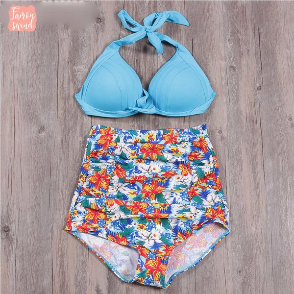 

bikini set 2019 new push up высокая талия купальник бикини геометрическая твердая печати женщины купальники урожай холтер купальный костюм, White;black