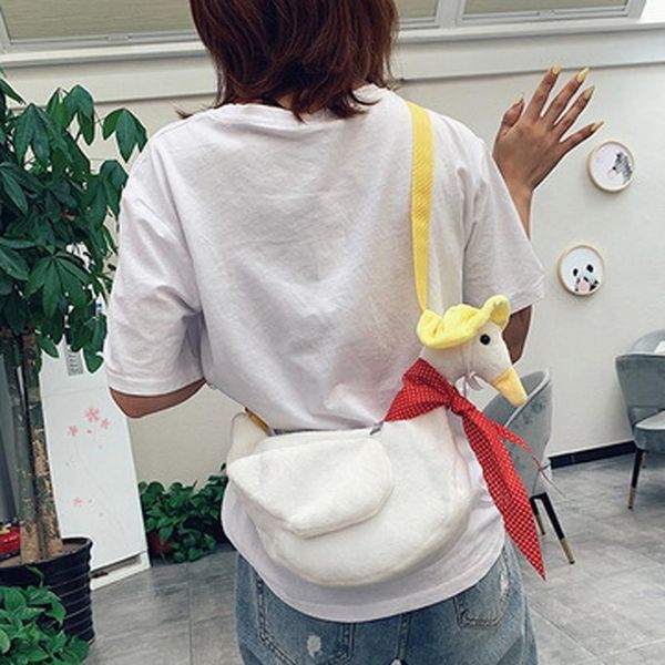 

fashion women cute hat duck zipper plush shoulder bag female messenger shoulder crossbody bag sac main femme