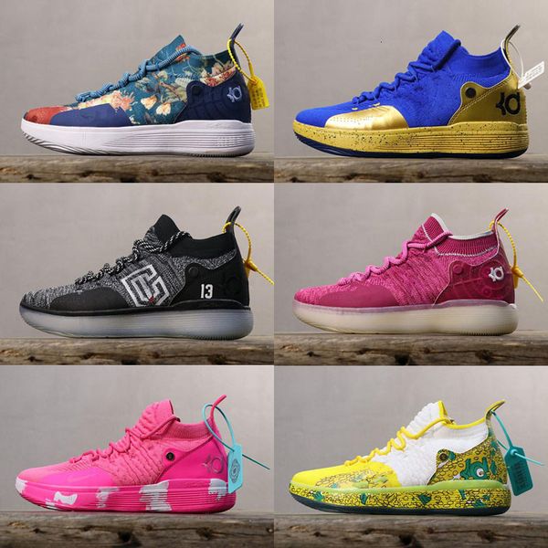 

qaulitys kd 11 kids basketball shoes gold splatter kevin durant 11s multi-color/metallic gold mens shoes, Black