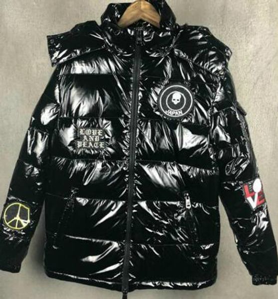 

мужские doudoune дизайнер пуховик с pattern hip hop марка мужские женские parkas мода мужские куртки пальто женщин верхняя одежда высокого к, Black