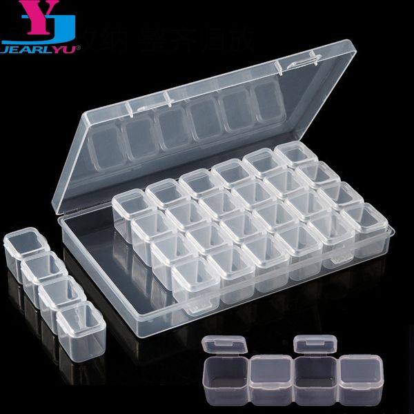 

ail Art Rhinestones & Decorations 28 Grid Plastic Empty Storage Box Nail Art Accessories Tools Nails Stones Display Clear Box Case St..., Silver;gold