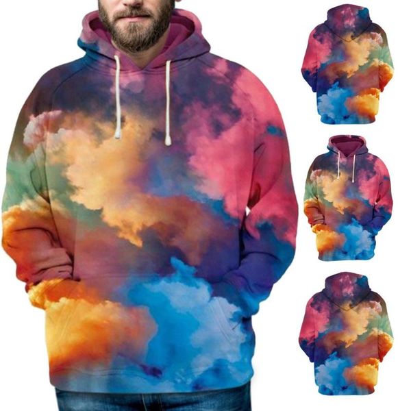 

autumn winter fashion digital printing men hooded hoodies cap windbreaker jacket 3d sweatshirts casual hooded sweater sweatshirt, White;black